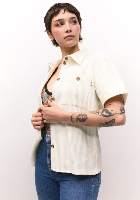 Guayabera Mujer Bossa 100% Algodón  Off White