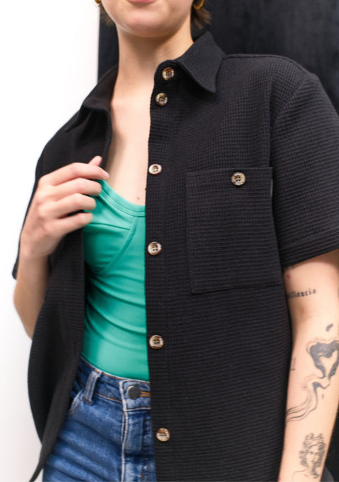 Guayabera Mujer Bossa 100% Algodón Negro