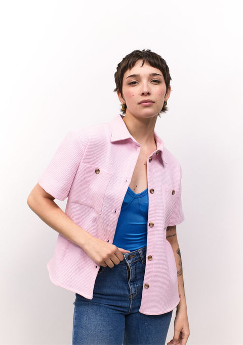 Guayabera Mujer Bossa 100% Algodón Rosa