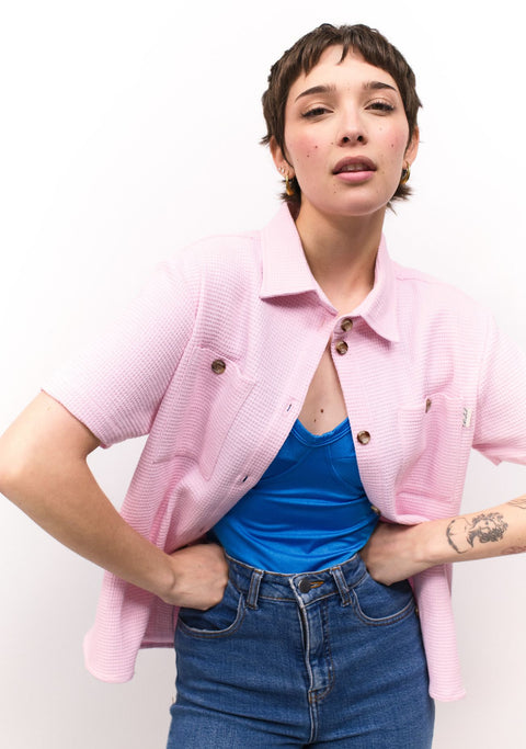 Guayabera Mujer Bossa 100% Algodón Rosa