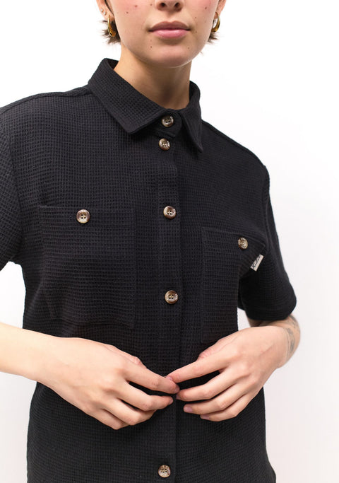 Guayabera Mujer Bossa 100% Algodón Negro