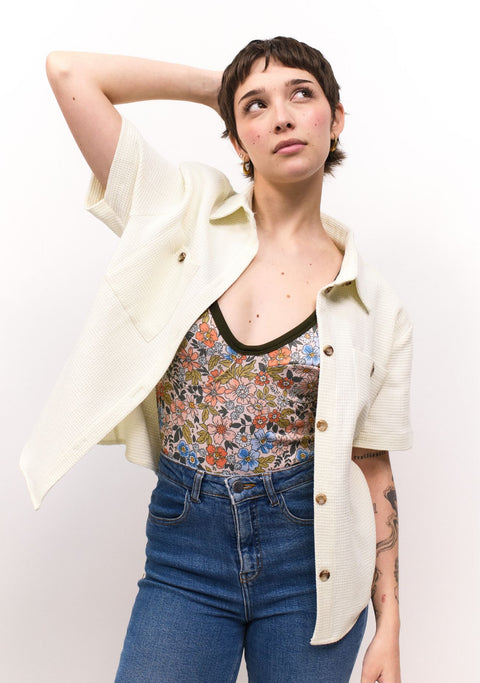 Guayabera Mujer Bossa 100% Algodón  Off White