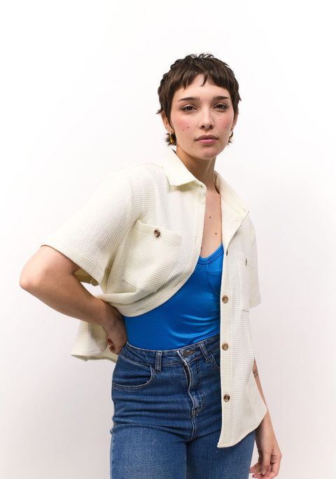 Guayabera Mujer Bossa 100% Algodón  Off White