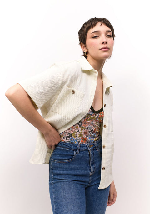 Guayabera Mujer Bossa 100% Algodón  Off White
