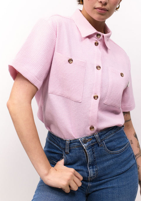 Guayabera Mujer Bossa 100% Algodón Rosa