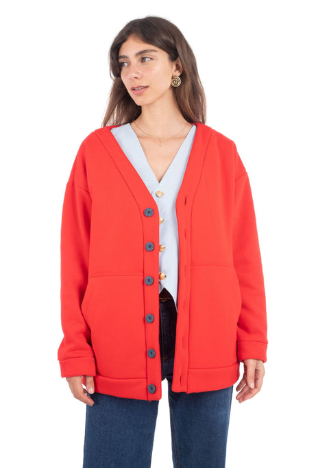 Cardigan Mujer Mimosa Rojo