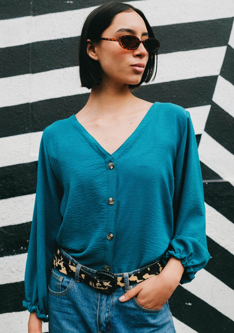 Blusa Alma Viva Turquesa
