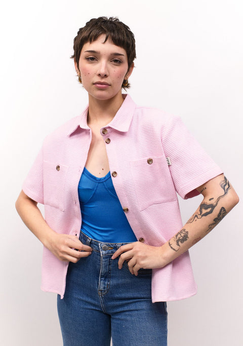 Guayabera Mujer Bossa 100% Algodón Rosa