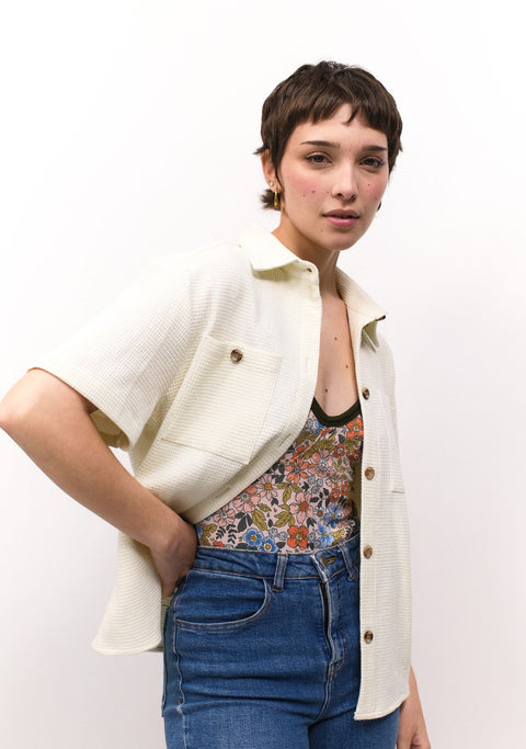 Guayabera Mujer Bossa 100% Algodón  Off White