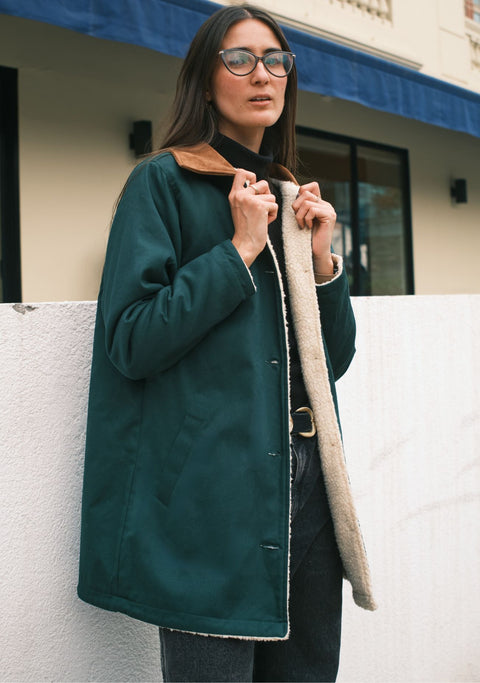 Abrigo London Mujer Verde Botella