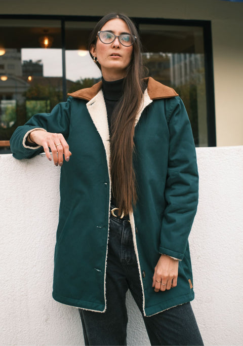 Abrigo London Mujer Verde Botella