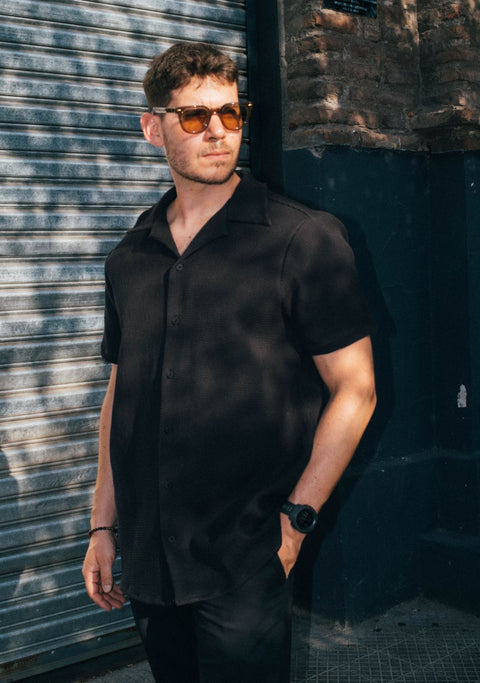 Camisa Kidel Hombre 100% Algodón Bahía Negra
