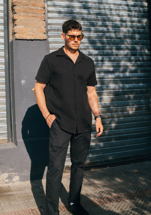 Camisa Kidel Hombre 100% Algodón Bahía Negra