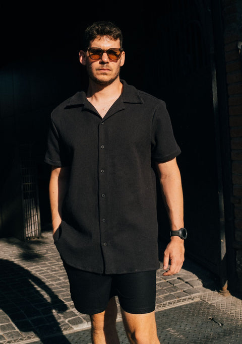 Camisa Kidel Hombre 100% Algodón Bahía Negra