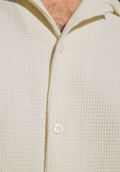 Camisa Kidel Hombre 100% Algodón Bahía Off White