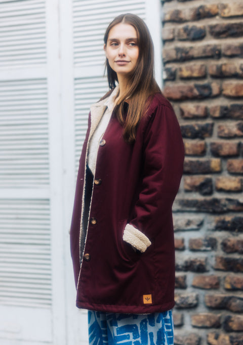 Abrigo London Mujer Burgundy
