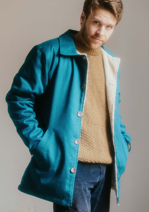 Abrigo Hombre London Petroleum Blue