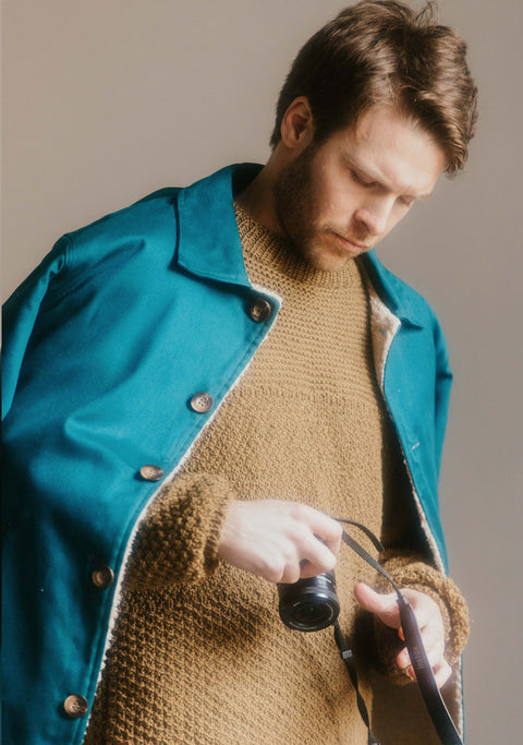 Abrigo Hombre London Petroleum Blue