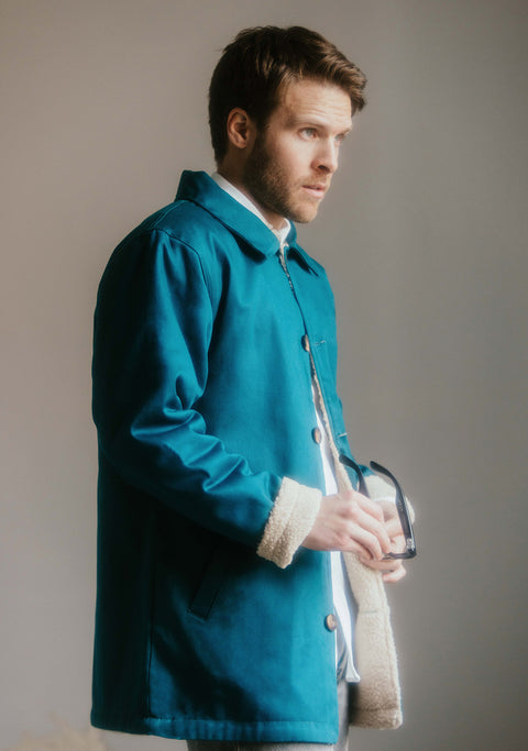 Abrigo Hombre London Petroleum Blue