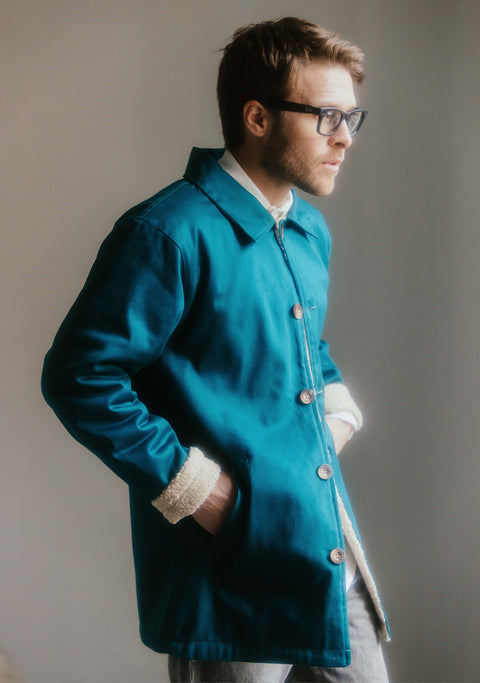 Abrigo Hombre London Petroleum Blue