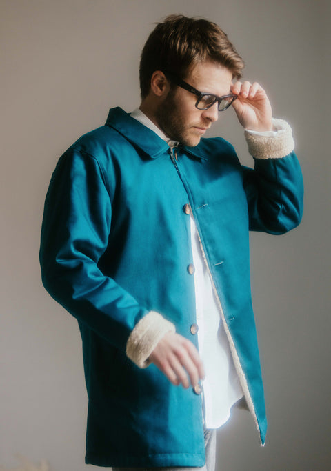 Abrigo Hombre London Petroleum Blue