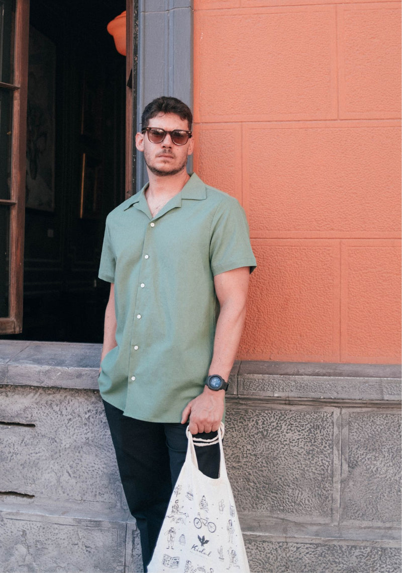 Camisa Kidel Hombre Lino Horizonte Verde
