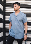 Camisa Kidel Hombre Lino Horizonte Celeste Piedra