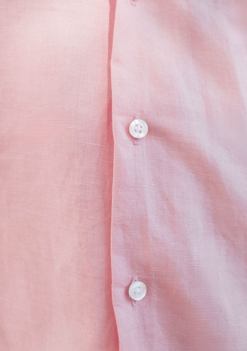 Camisa Kidel Hombre Lino Horizonte Rosada