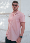 Camisa Kidel Hombre Lino Horizonte Rosada