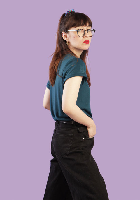 Polera Mujer Niza azul petróleo